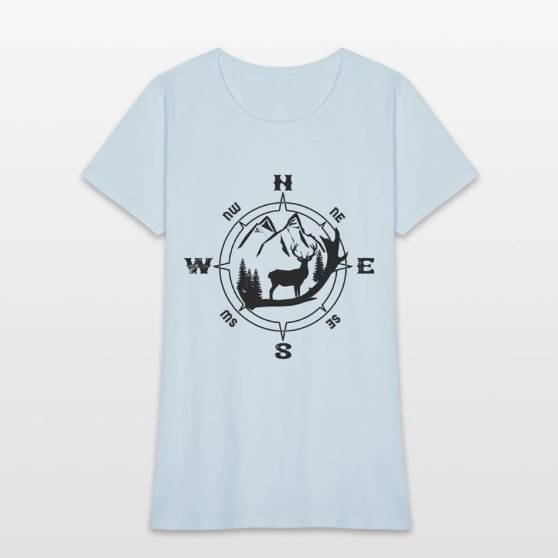 Deer Antler in compass mountain scene