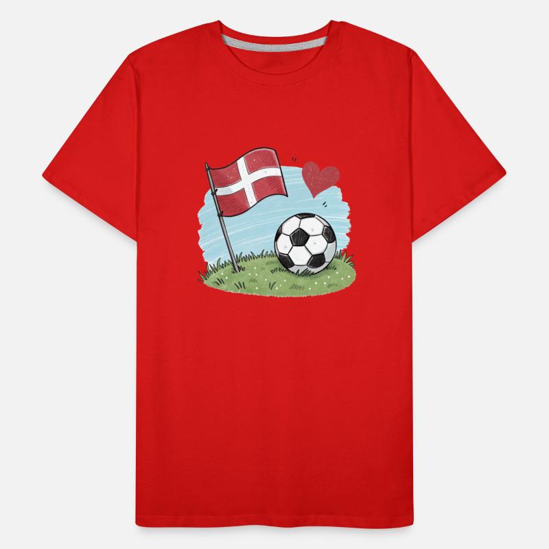 Denmark flag and crayon-style soccer ball