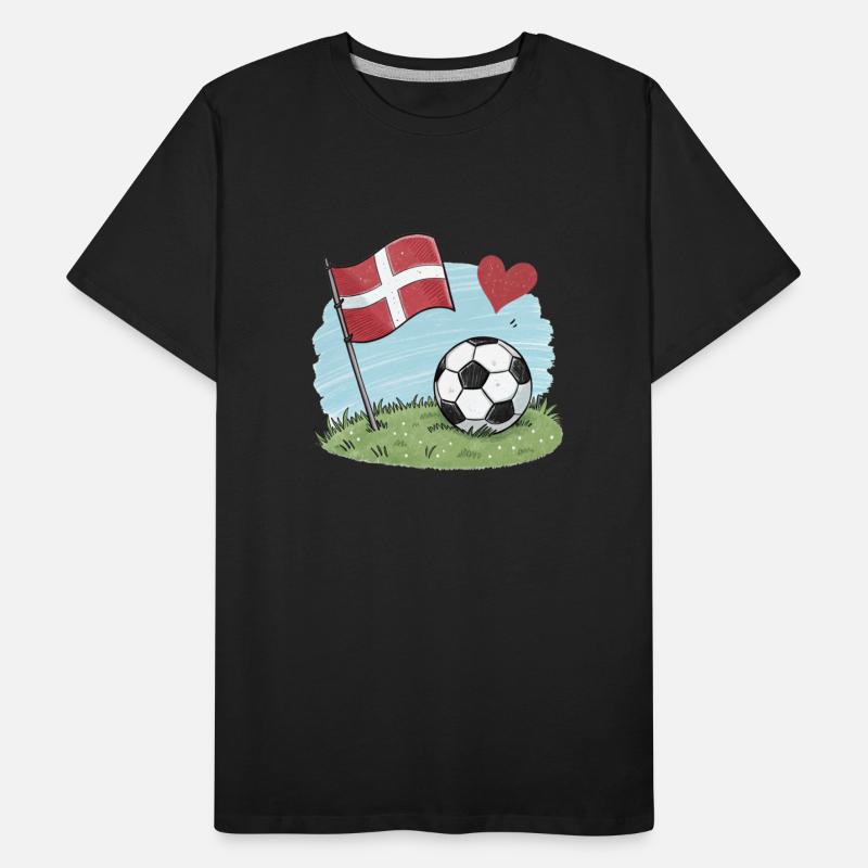 Denmark flag and crayon-style soccer ball
