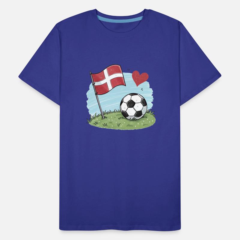 Denmark flag and crayon-style soccer ball