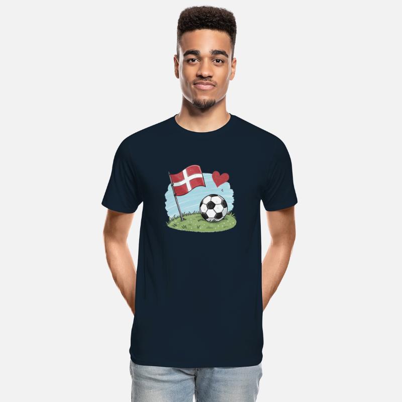 Denmark flag and crayon-style soccer ball