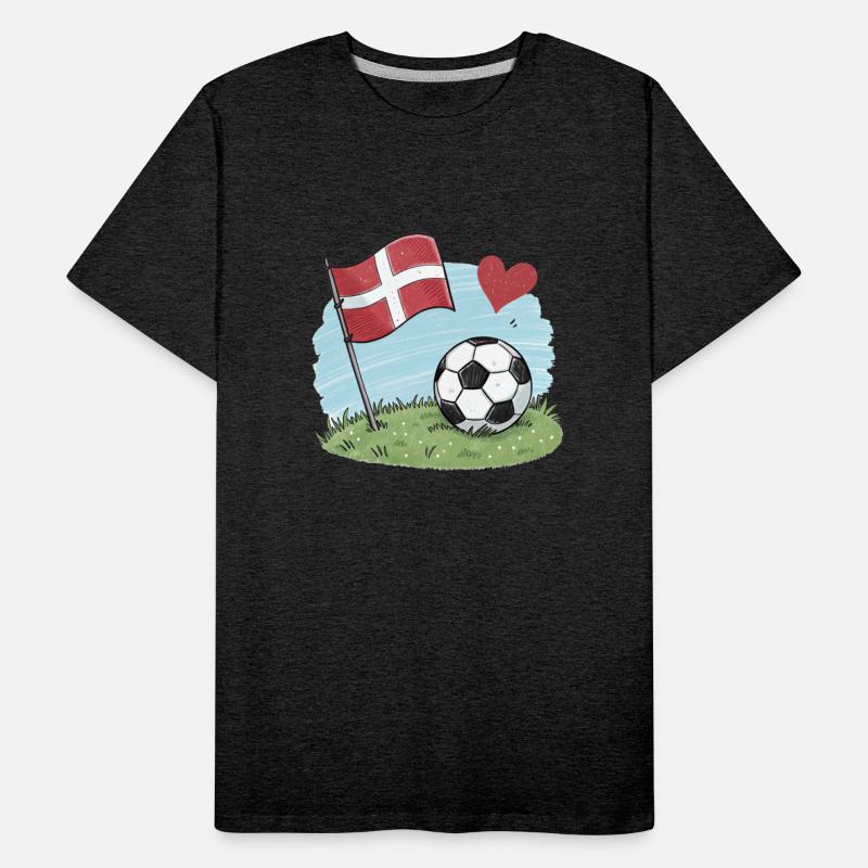 Denmark flag and crayon-style soccer ball