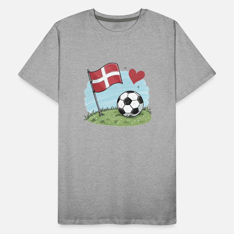 Denmark flag and crayon-style soccer ball