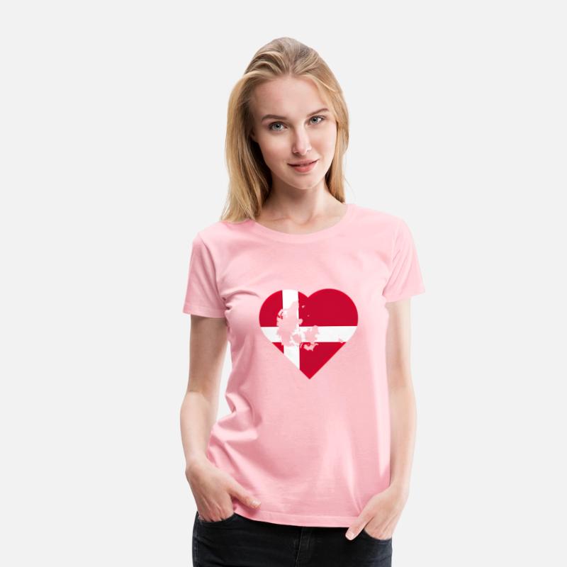 Denmark Flag With Danish Flag I Love