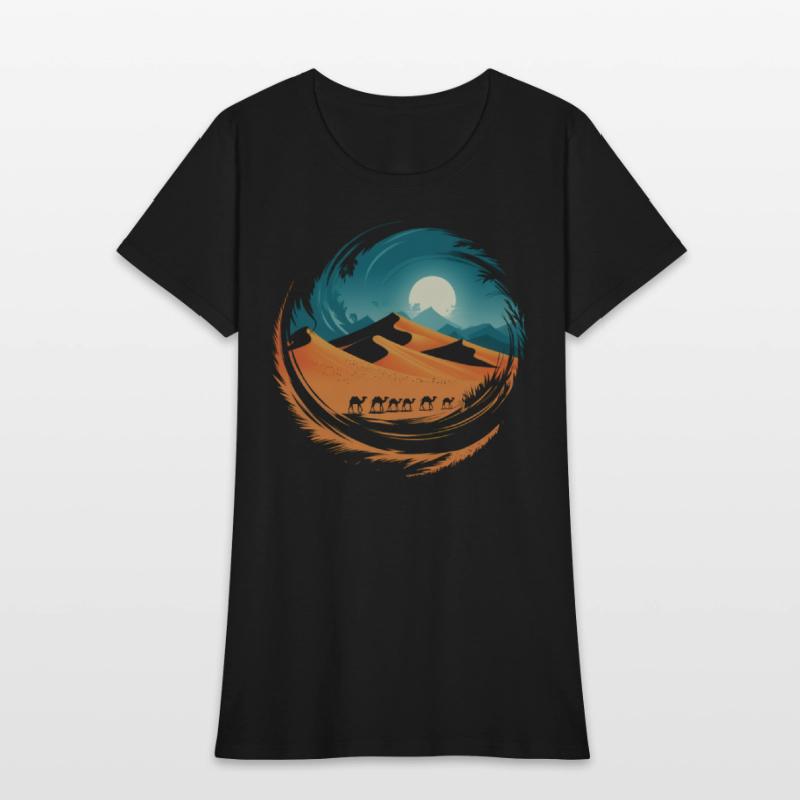 Desert Caravan Sunset Journey