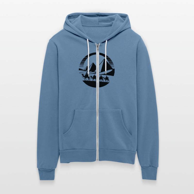 Desert Caravan With Pyramids In The Background