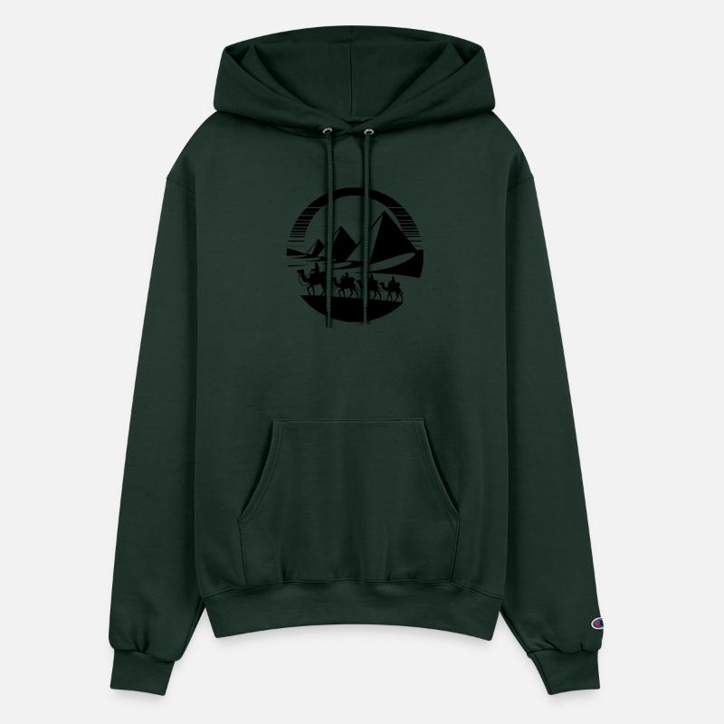 Desert Caravan With Pyramids In The Background