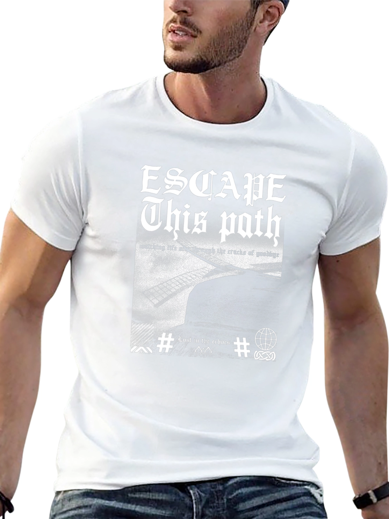 Escape This Path Graphic Tee - Edgy Black T-Shirt