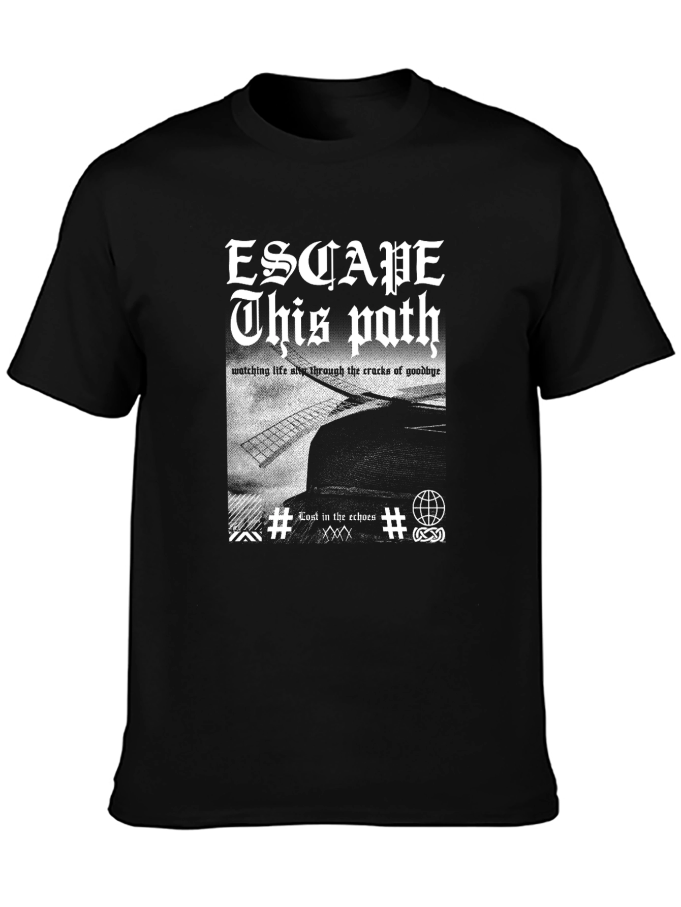 Escape This Path Graphic Tee - Edgy Black T-Shirt