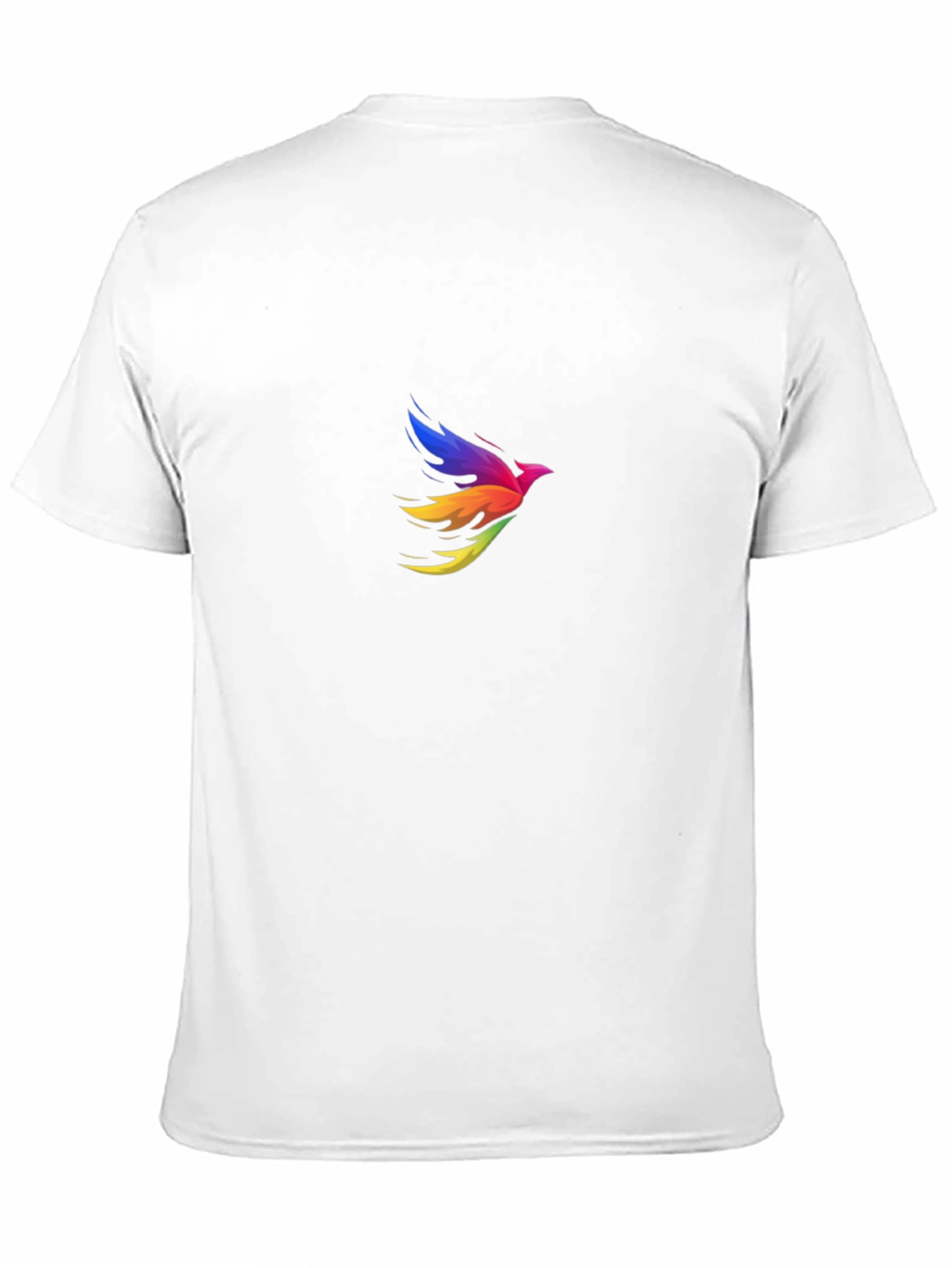 Rainbow Bird Graphic Tee - Black Cotton Blend T-Shirt