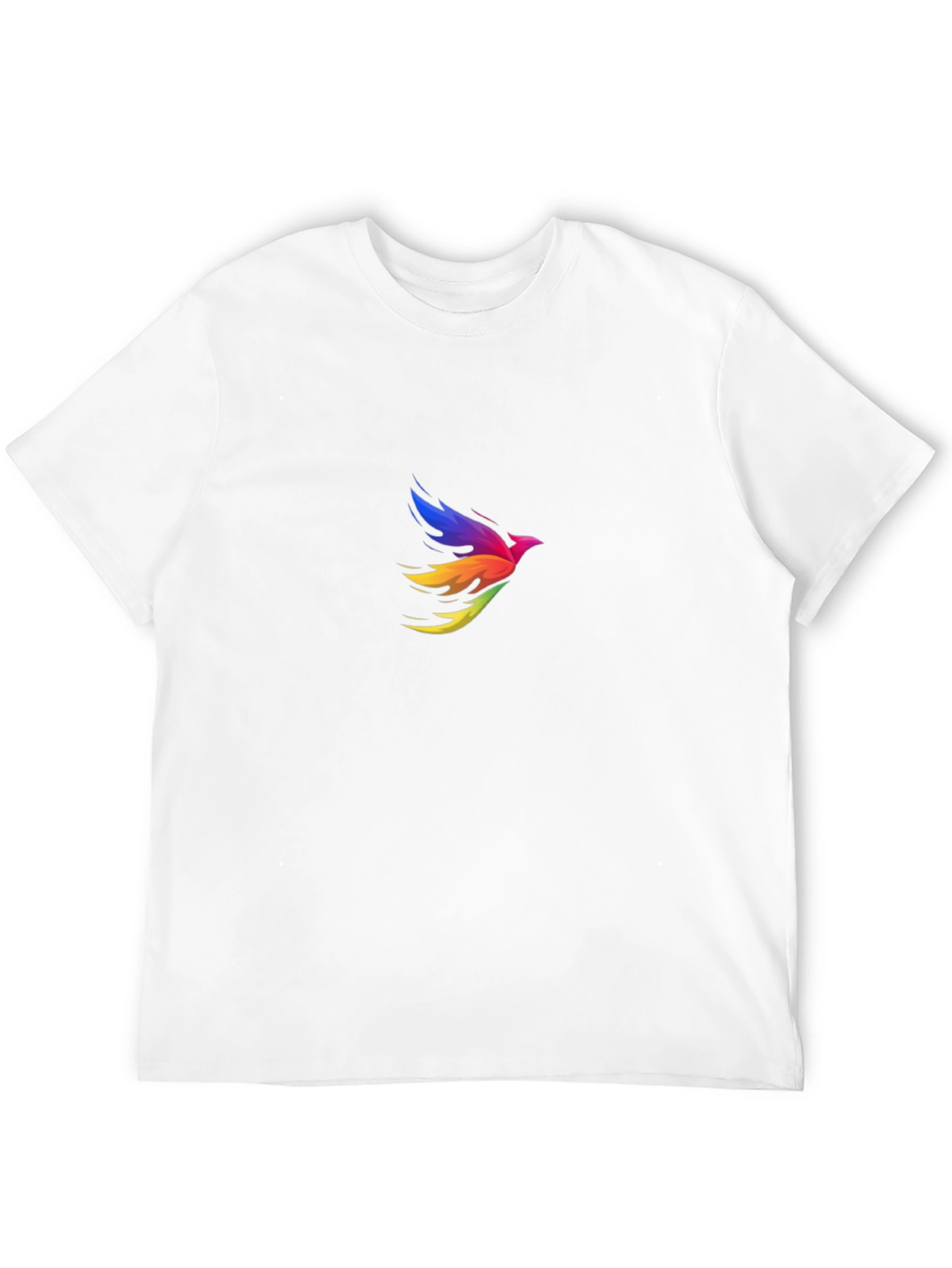 Rainbow Bird Graphic Tee - Black Cotton Blend T-Shirt