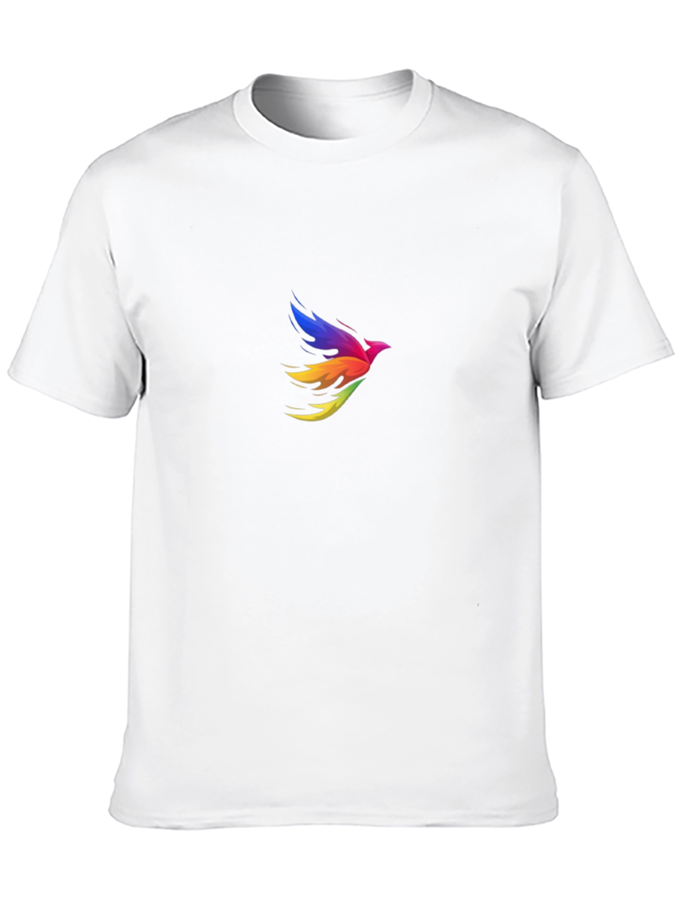 Rainbow Bird Graphic Tee - Black Cotton Blend T-Shirt