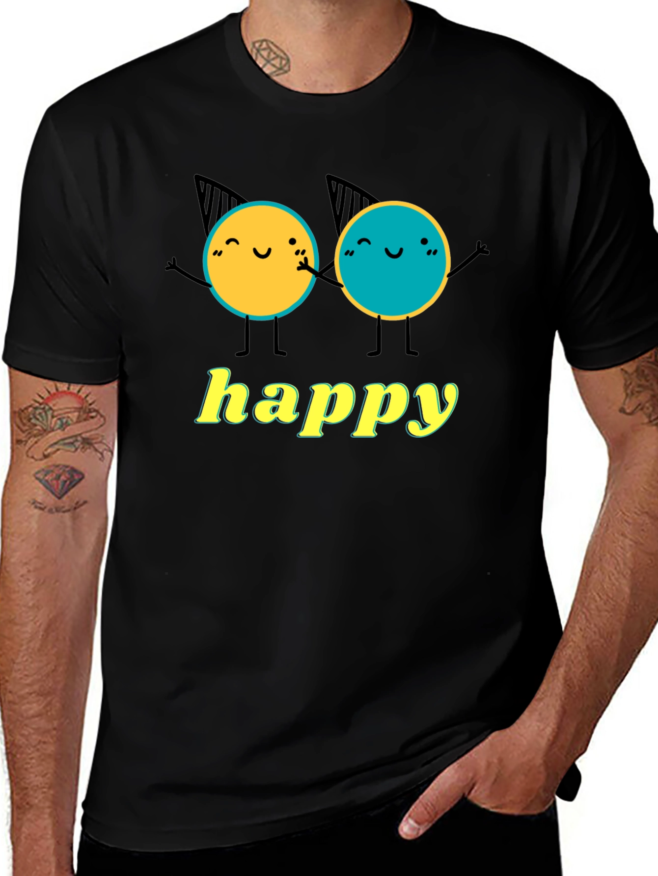 Happy Character Graphic T-Shirt