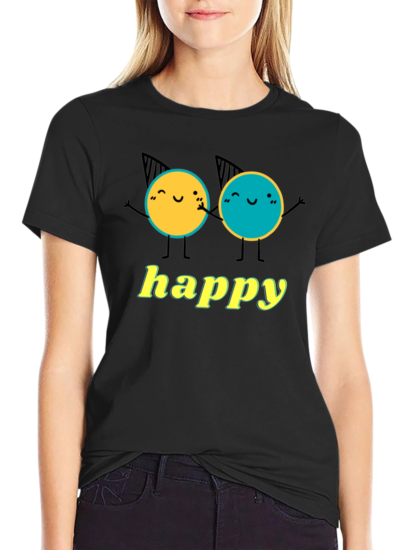 Happy Character Graphic T-Shirt