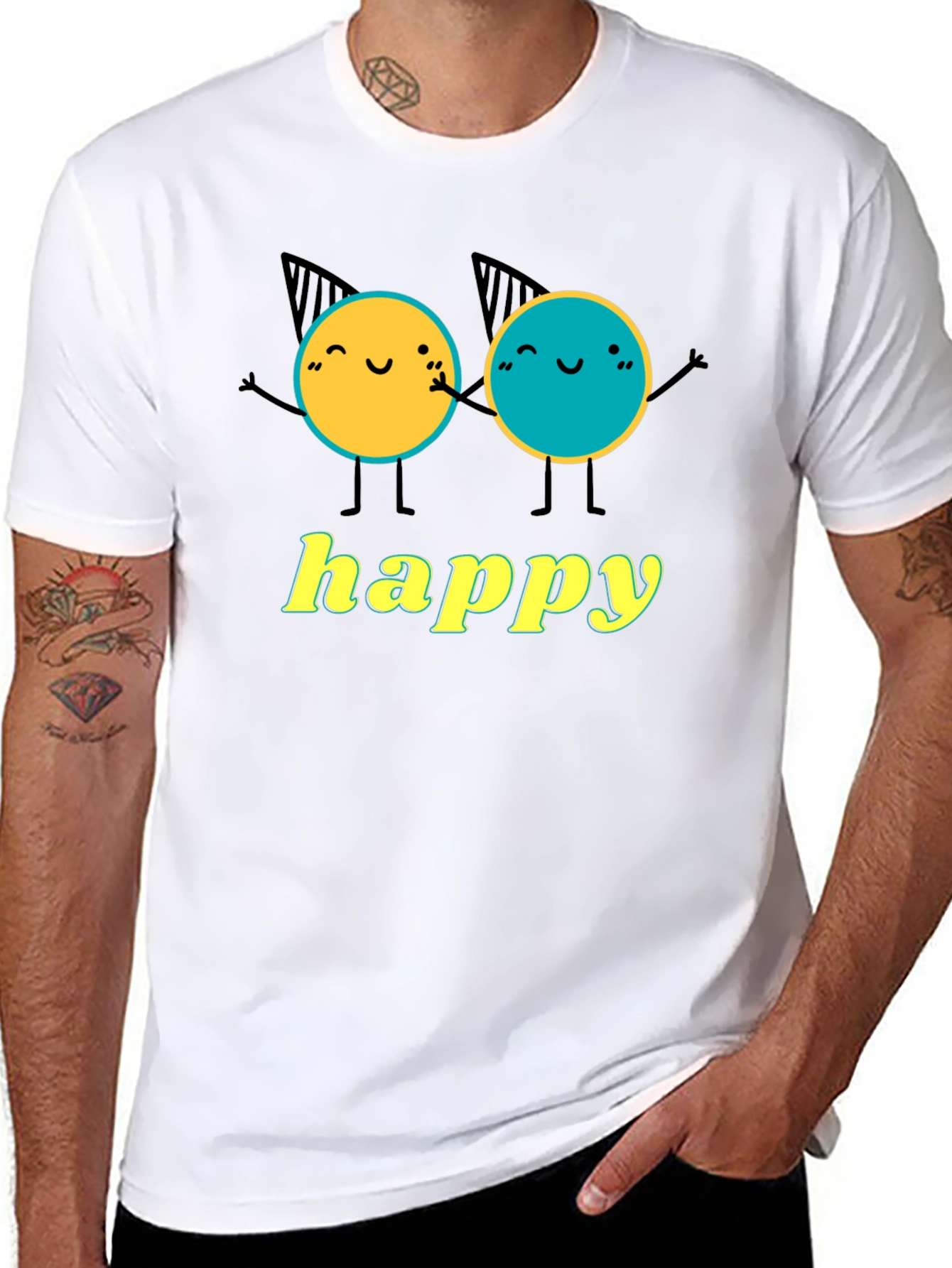 Happy Character Graphic T-Shirt