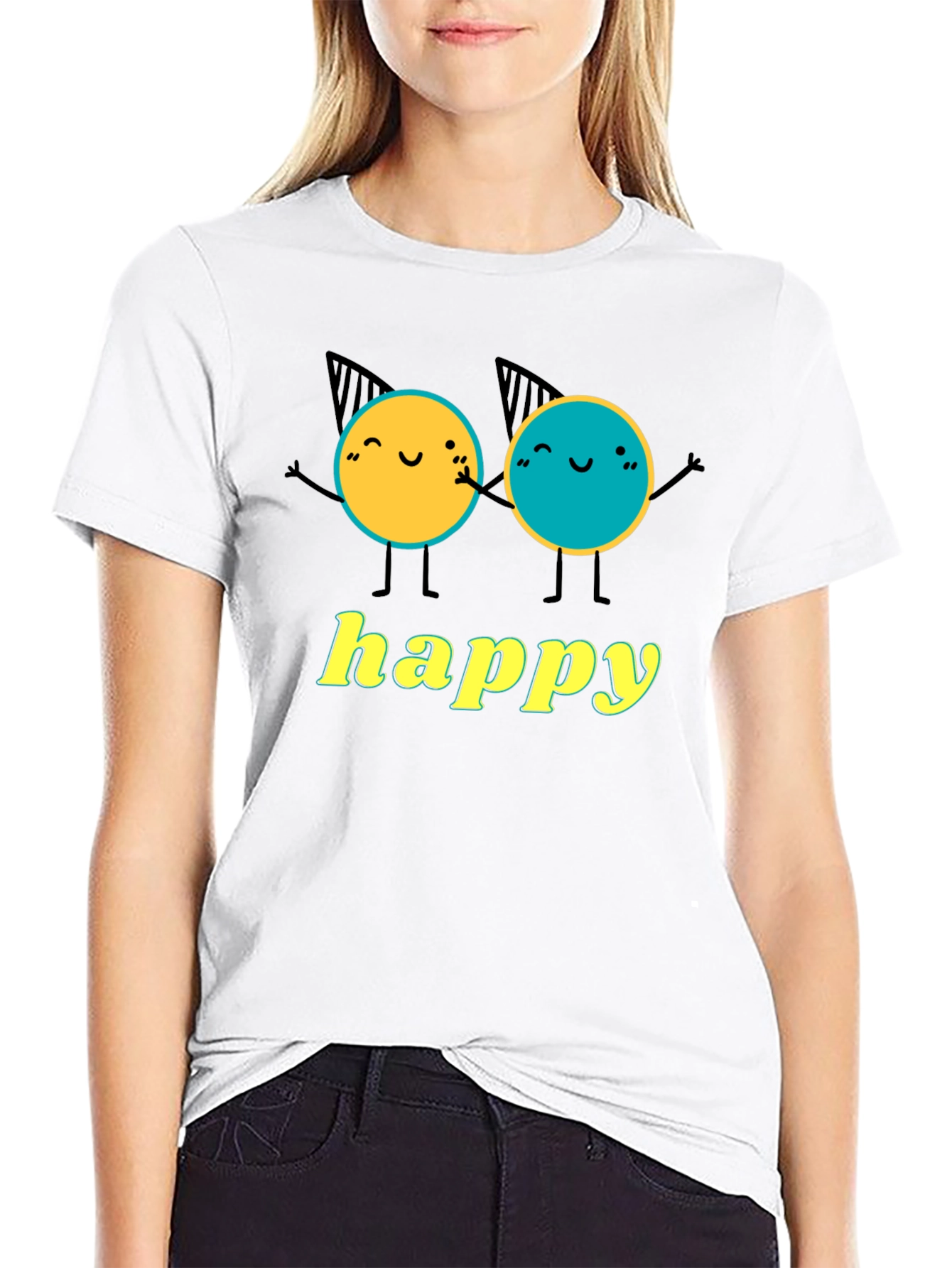 Happy Character Graphic T-Shirt