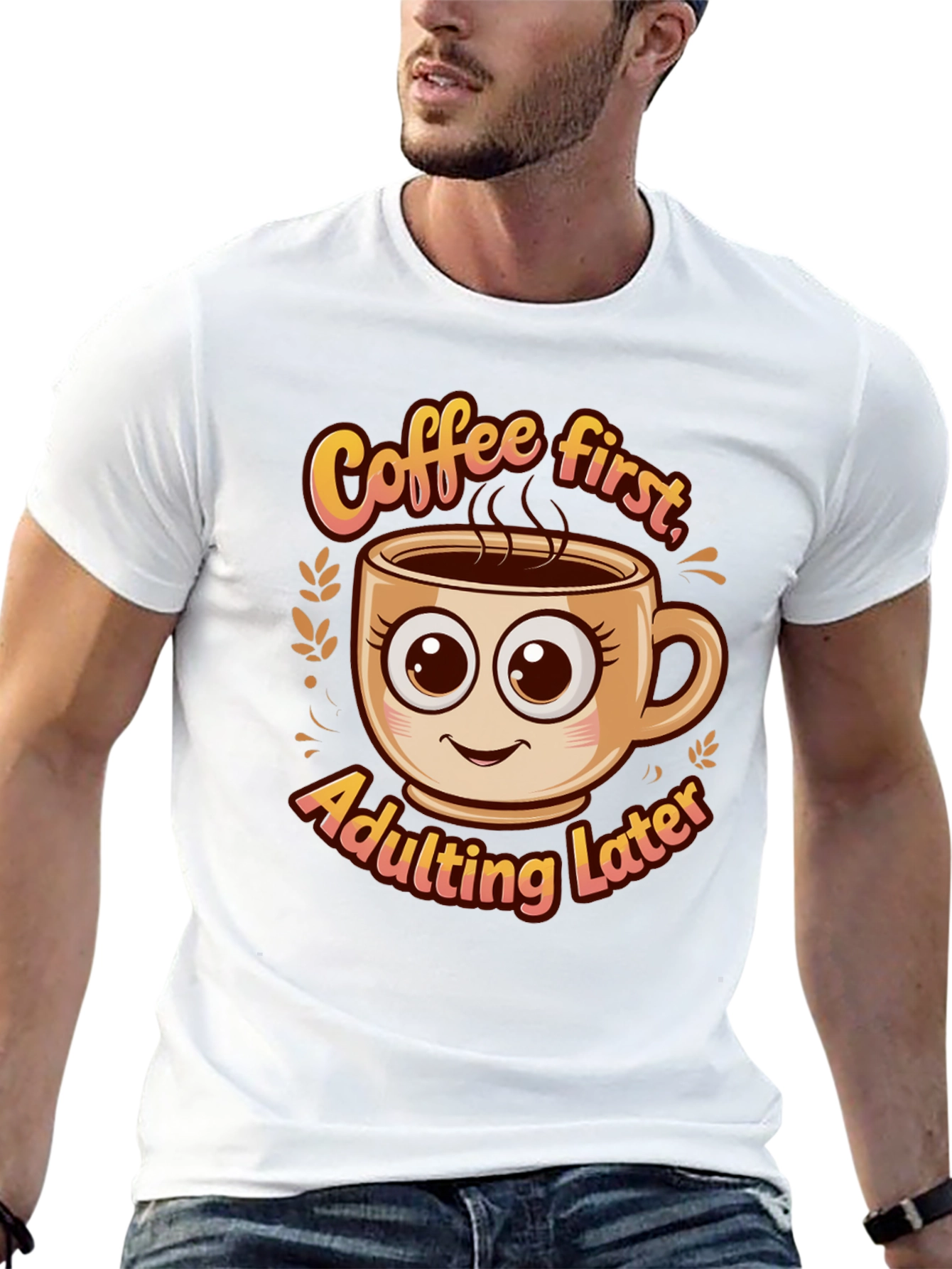 Coffee First Adulting Later Graphic Tee
