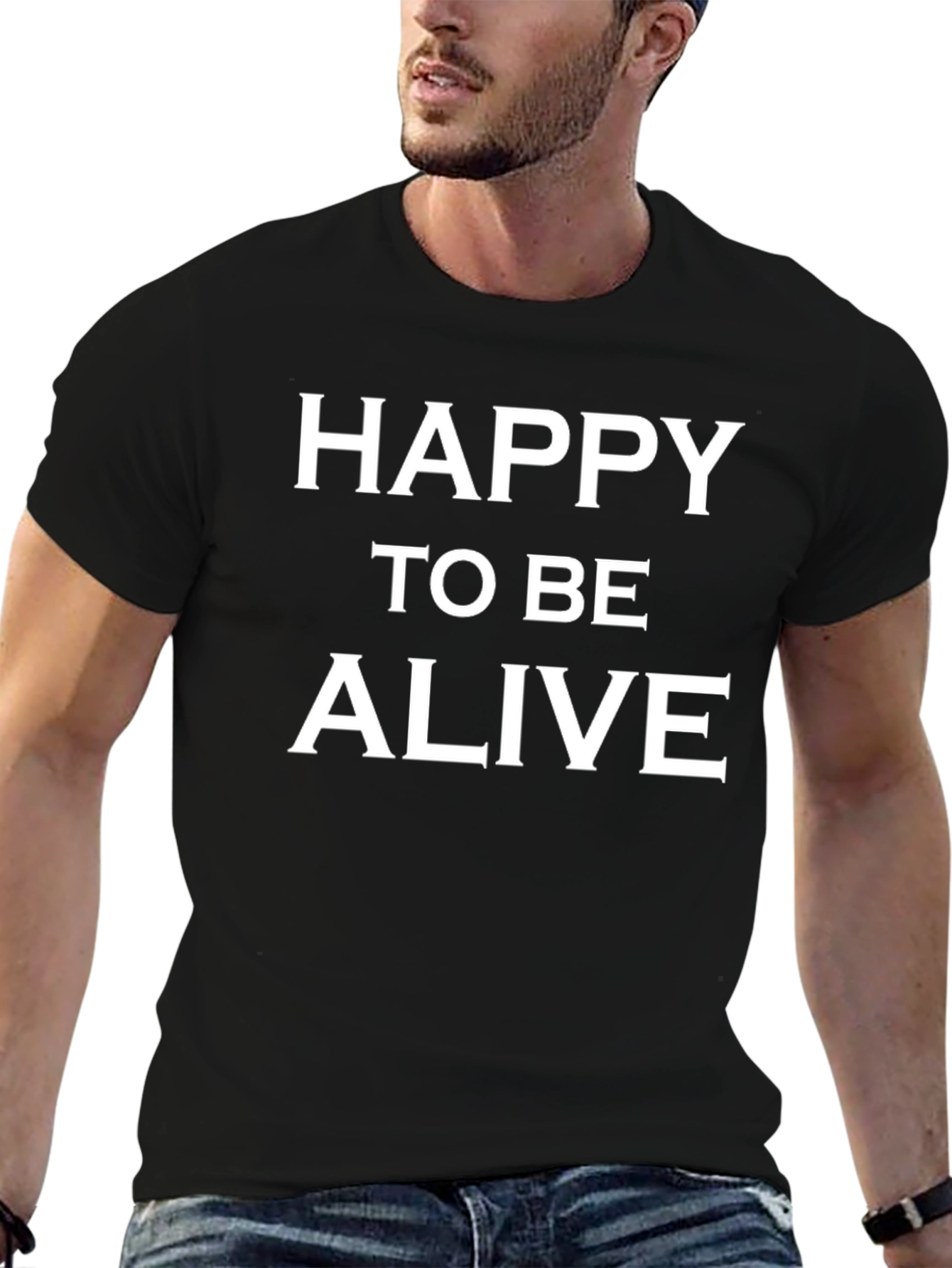 Happy to Be Alive Graphic Tee - Black