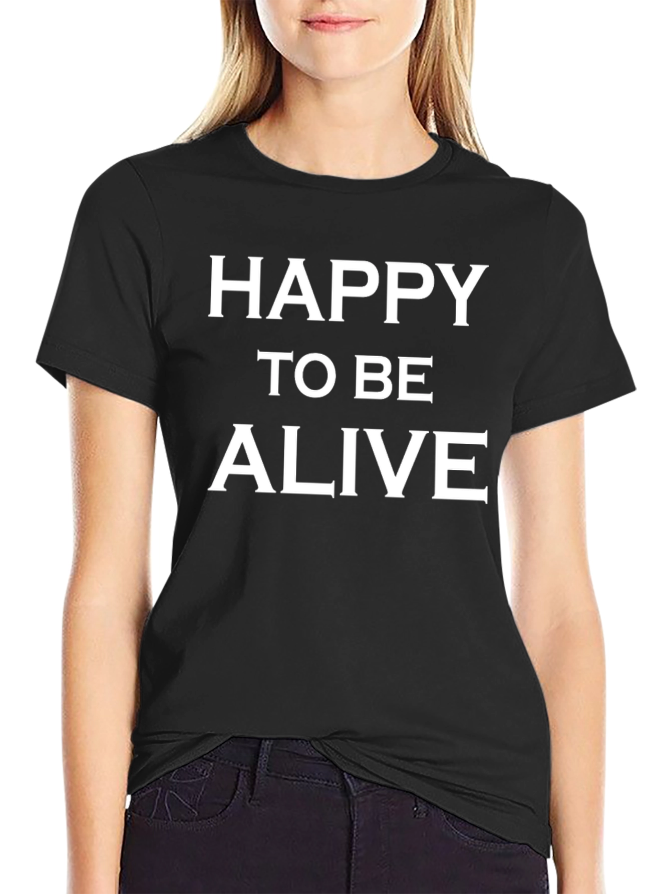 Happy to Be Alive Graphic Tee - Black