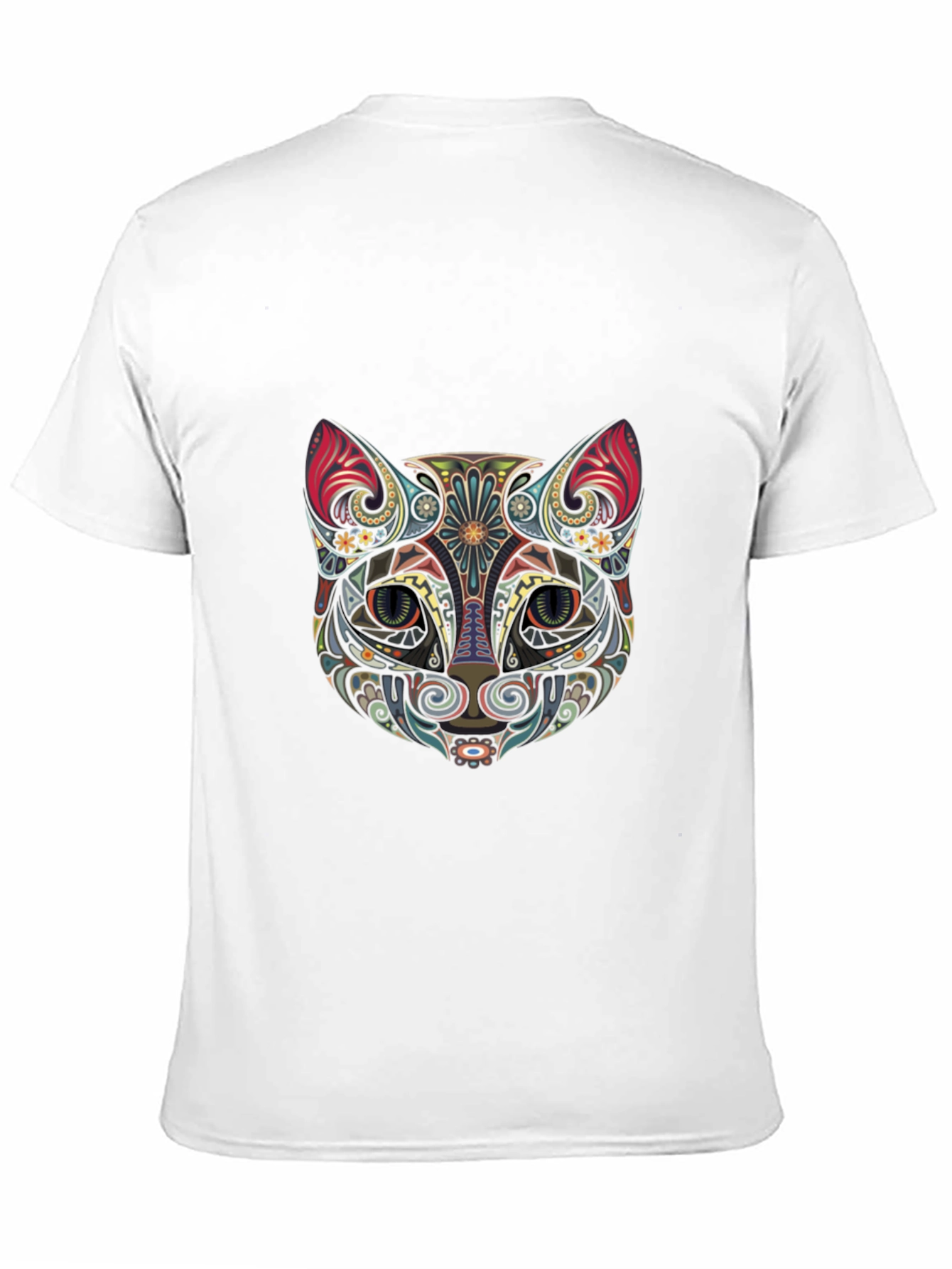 Abstract Cat Graphic Tee - Stylish Black T-Shirt