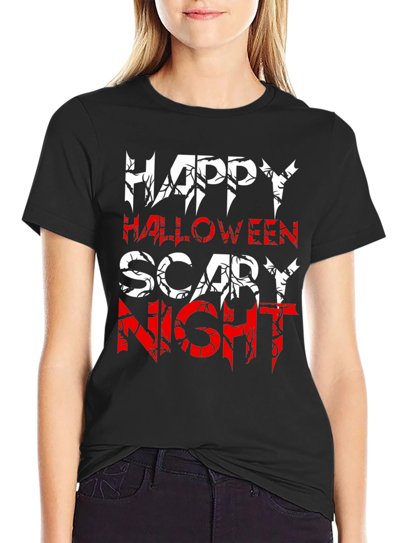 Happy Halloween Scary Night Black T-Shirt