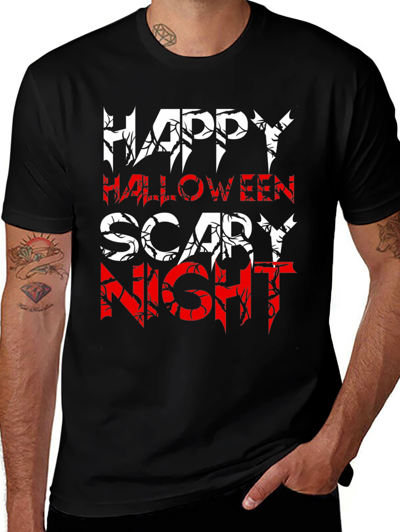 Happy Halloween Scary Night Black T-Shirt