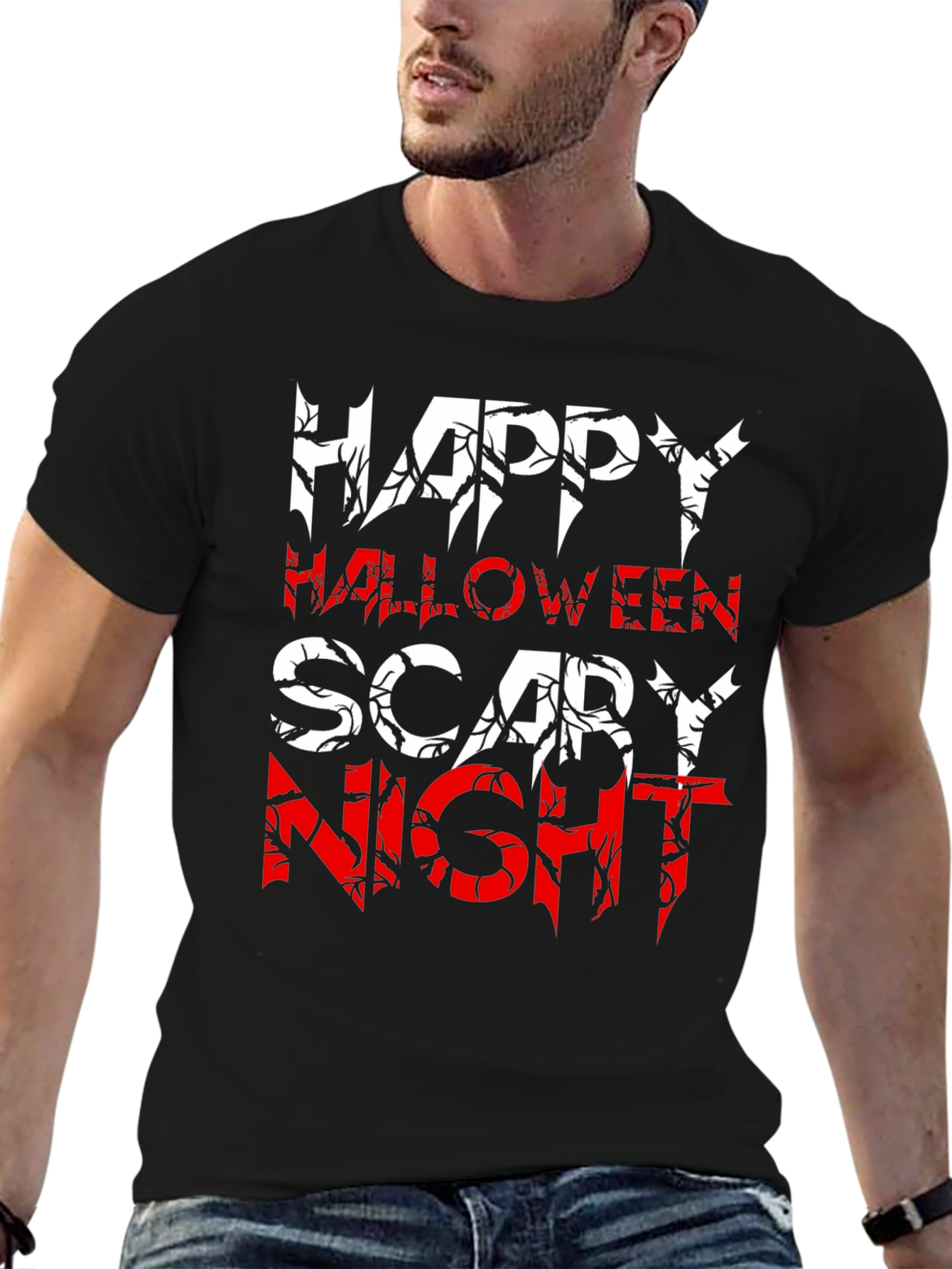 Happy Halloween Scary Night Black T-Shirt