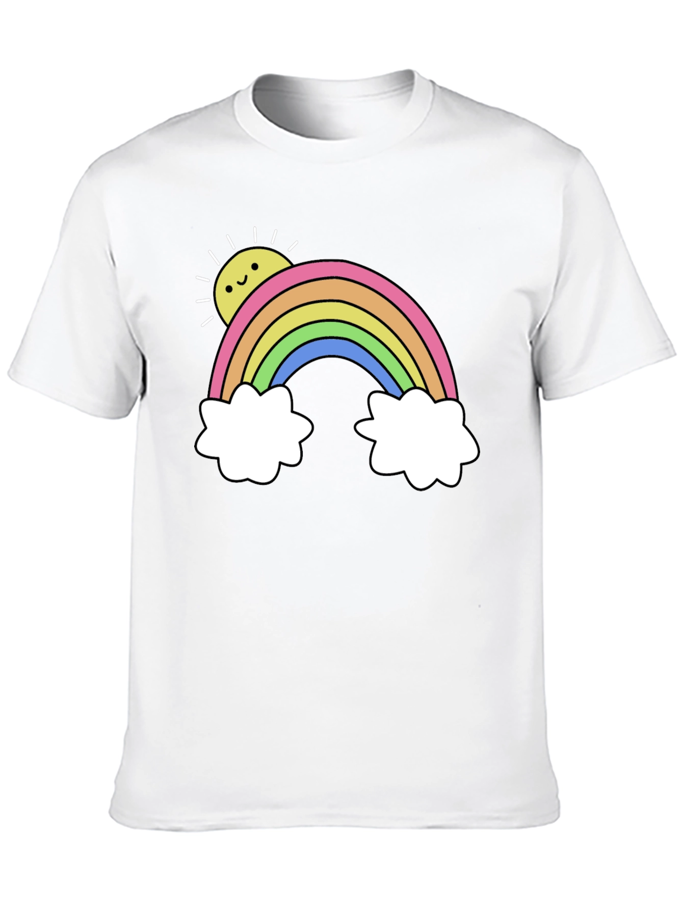 Rainbow Graphic Tee - Black Casual T-Shirt