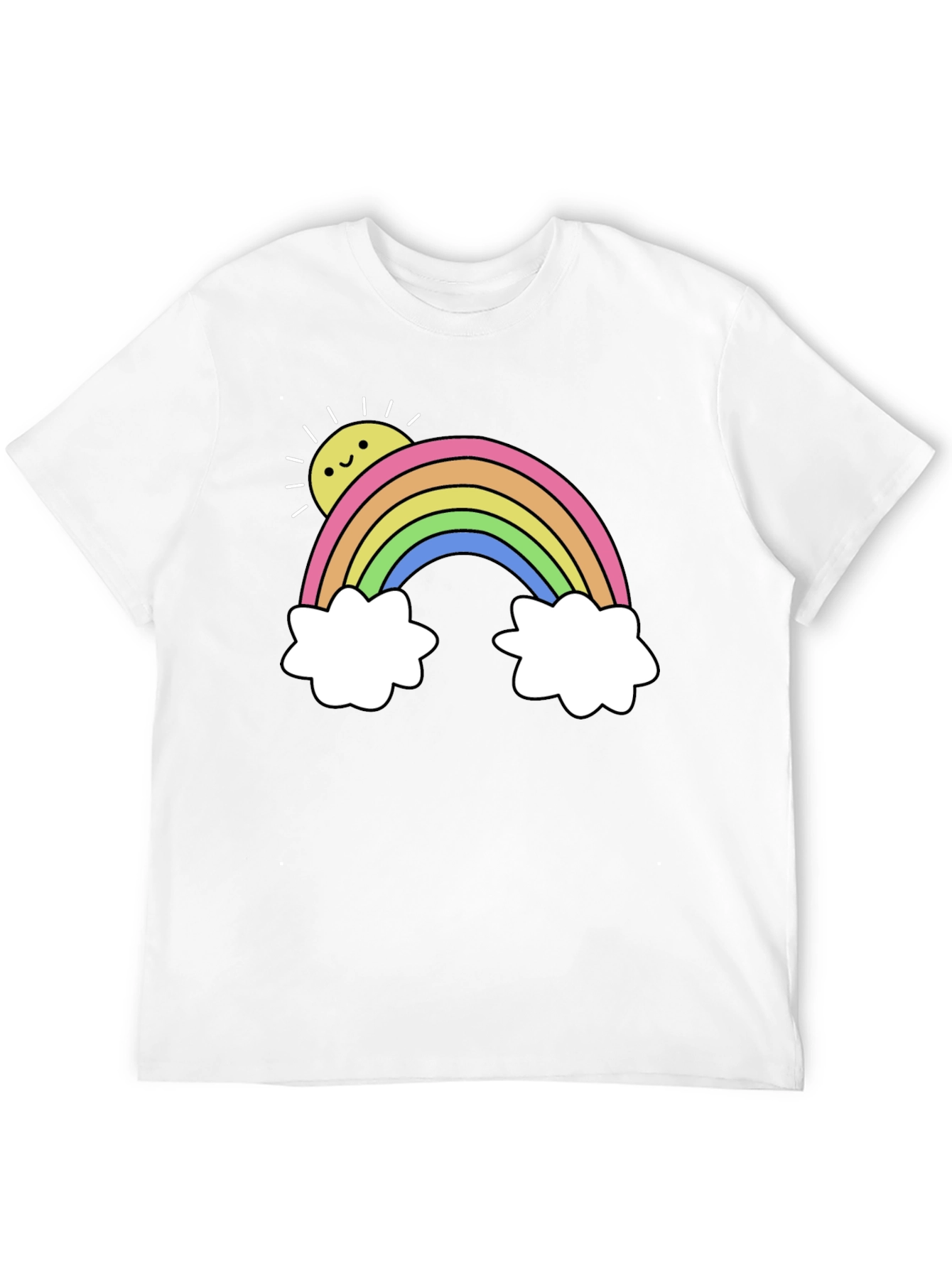Rainbow Graphic Tee - Black Casual T-Shirt