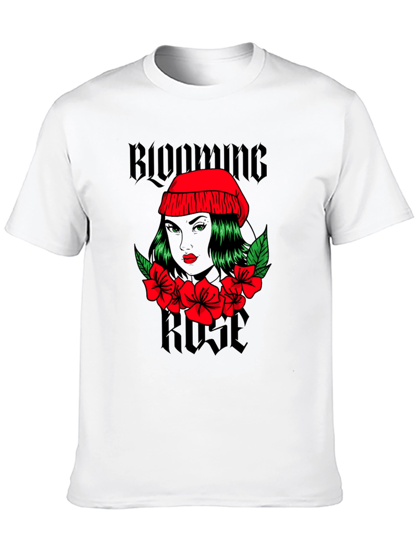 Blooming Rose Graphic Tee - Black Unisex T-Shirt