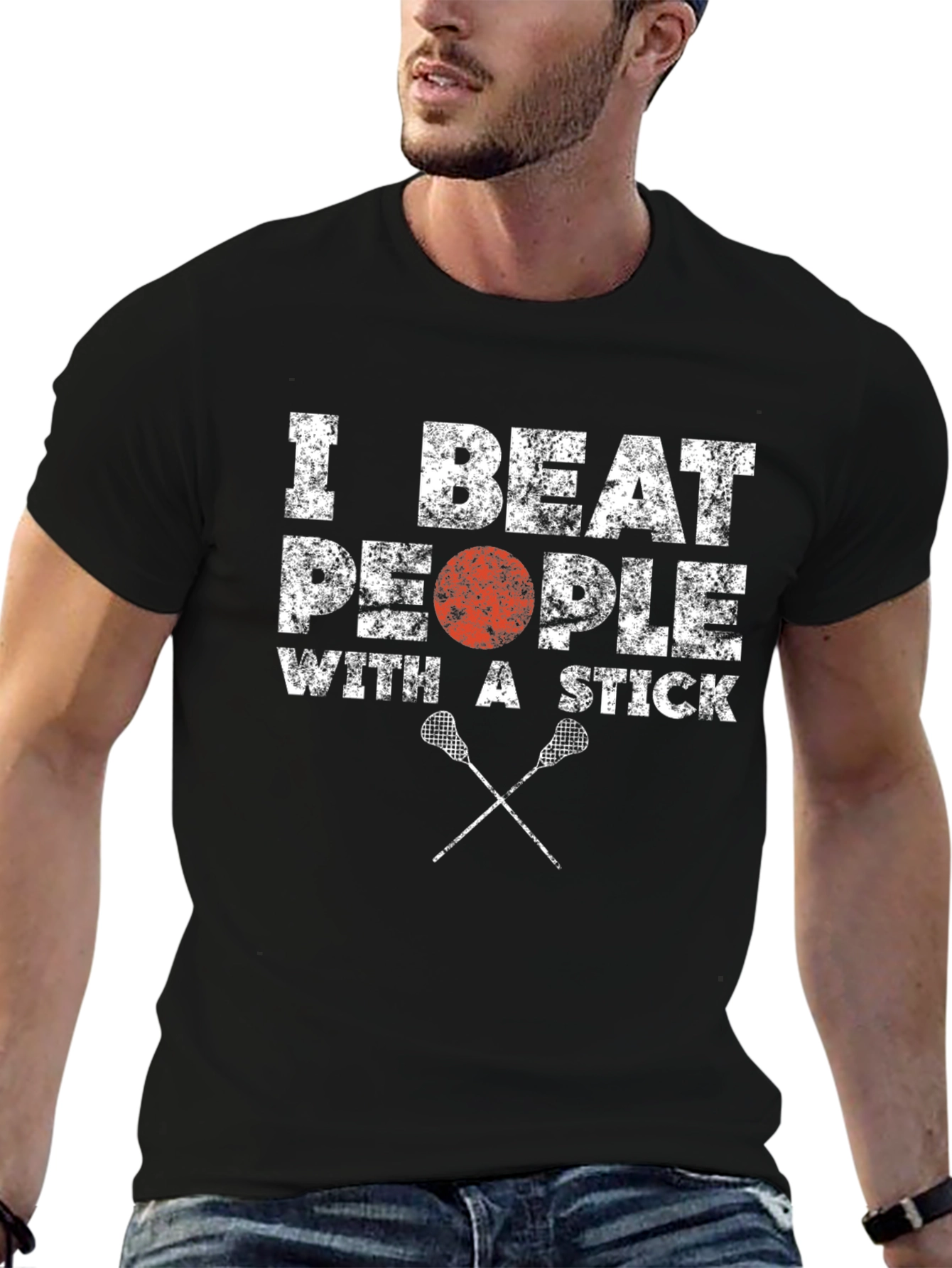 Lacrosse T-Shirt - I Beat People with a Stick