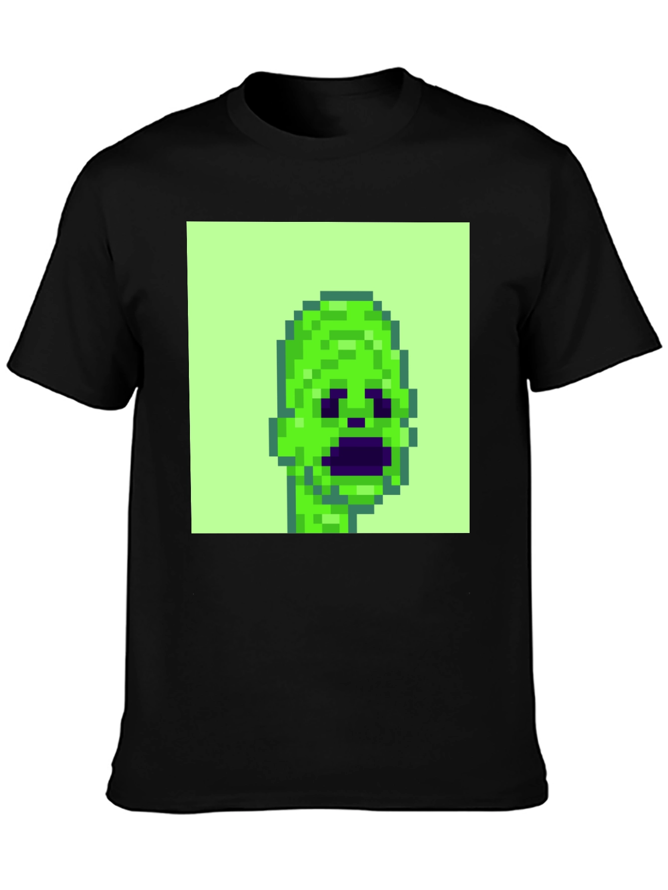 Pixelated Alien Graphic Tee - Black