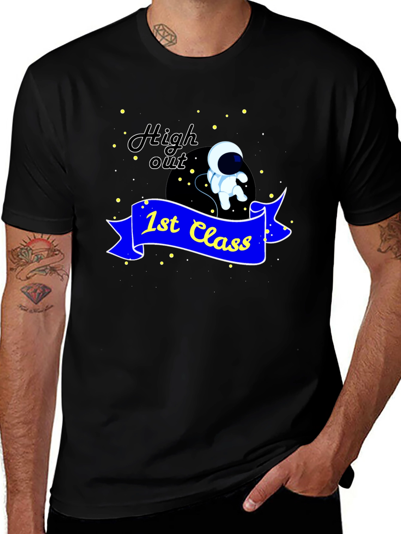 High Out 1st Class T-Shirt Astronaut Graphic Tee
