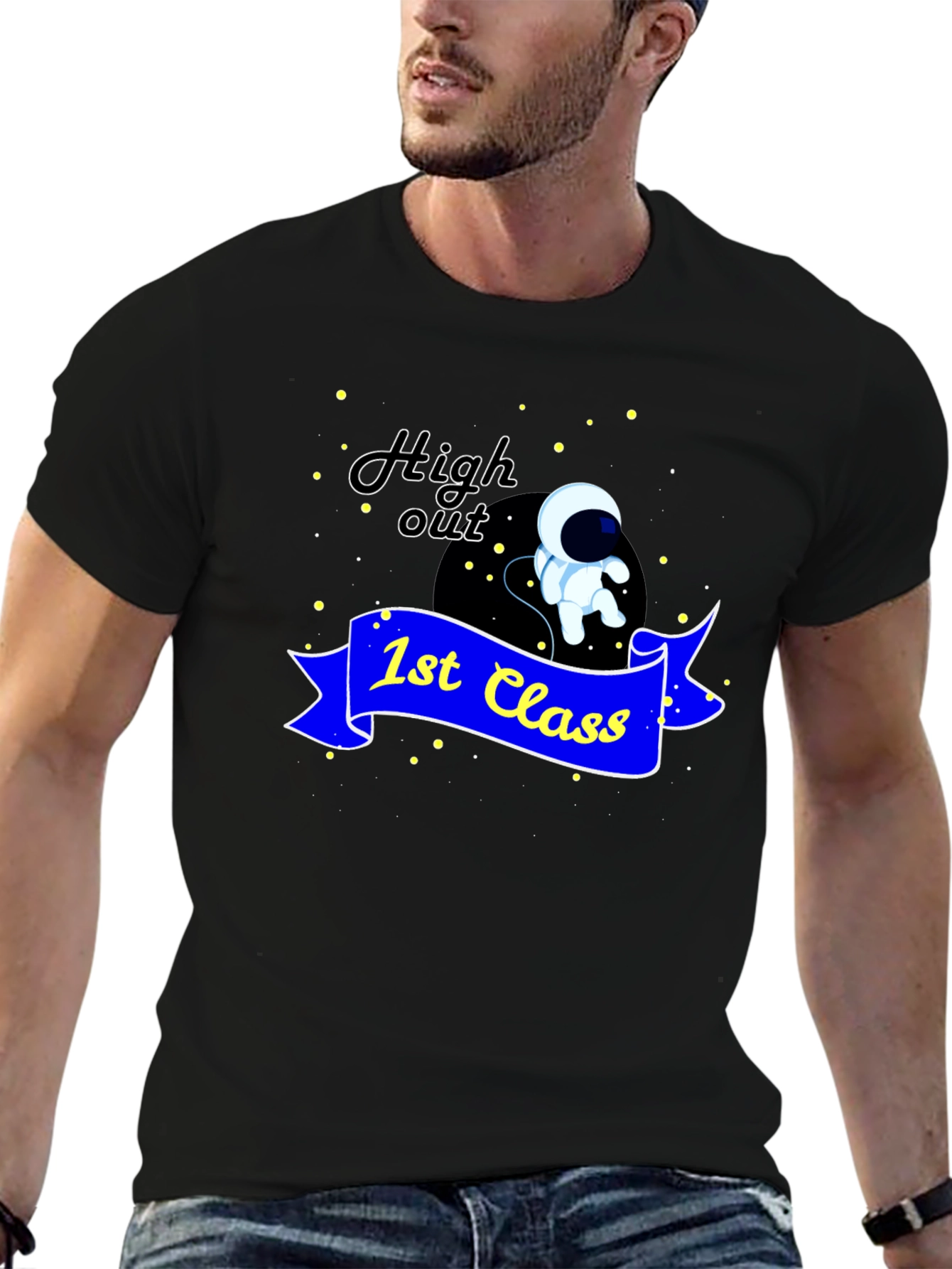 High Out 1st Class T-Shirt Astronaut Graphic Tee