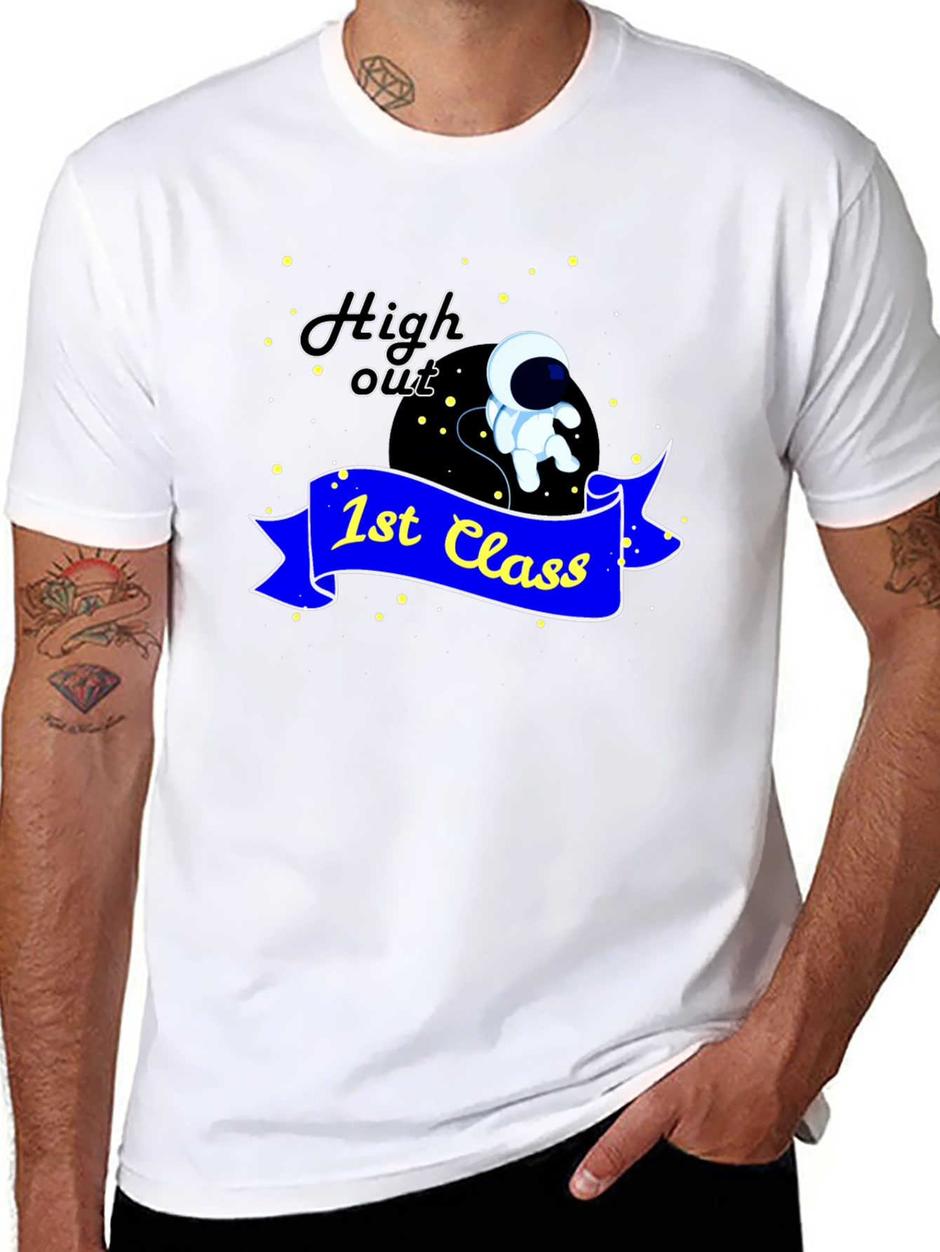 High Out 1st Class T-Shirt Astronaut Graphic Tee