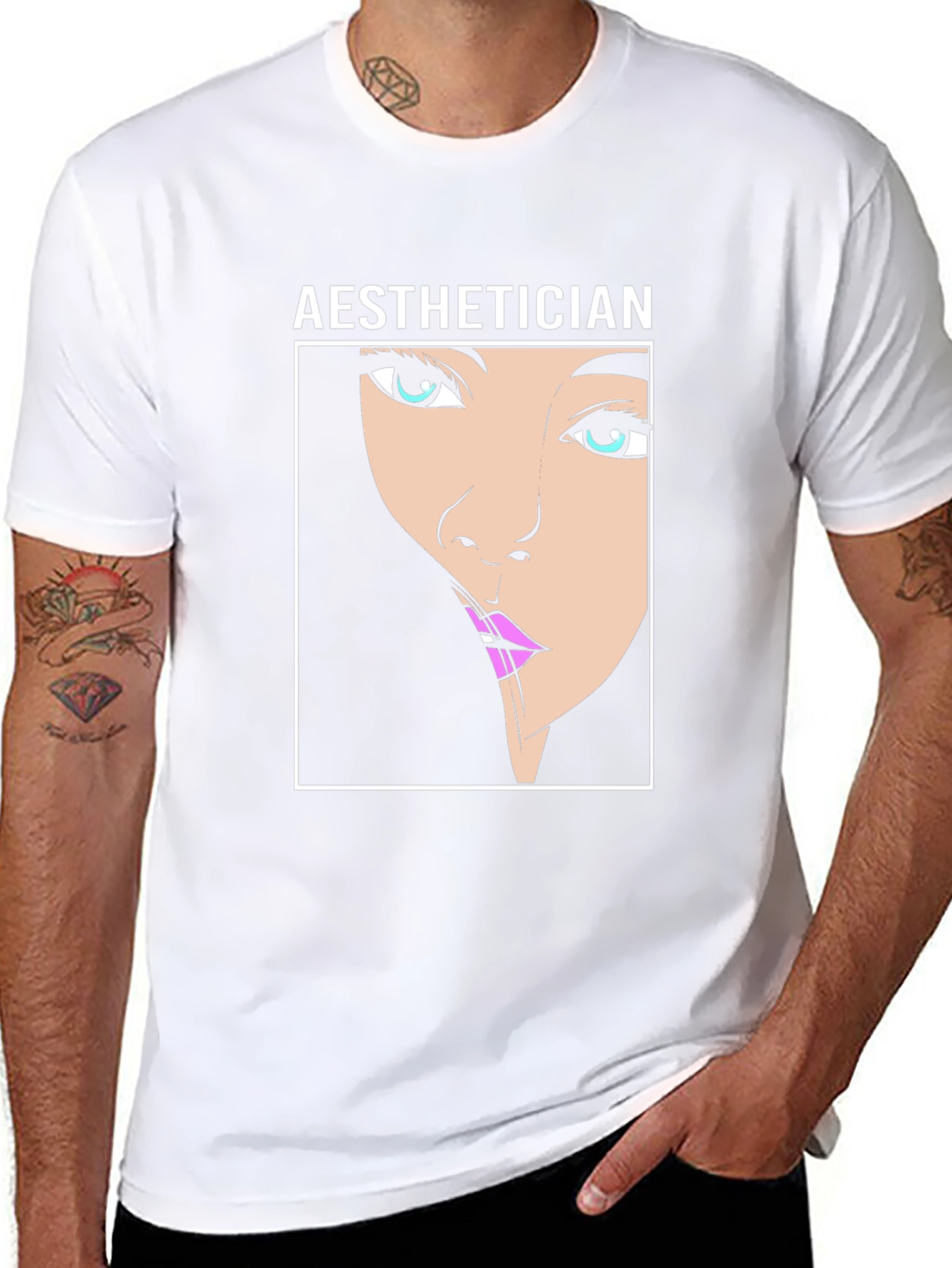 Aesthetician Cartoon Face T-Shirt