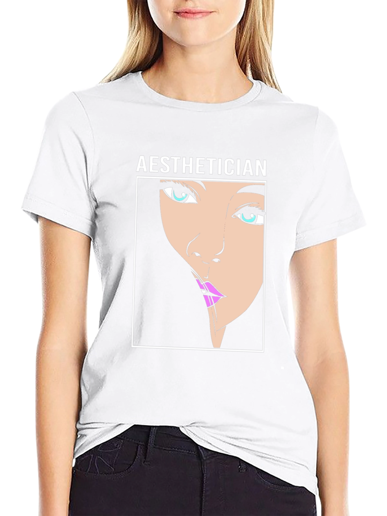 Aesthetician Cartoon Face T-Shirt