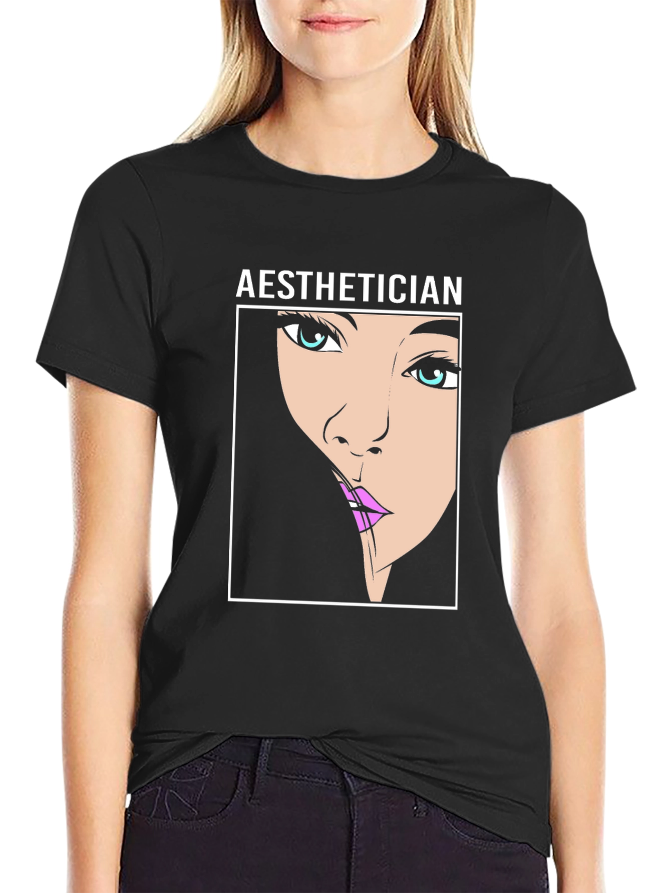 Aesthetician Cartoon Face T-Shirt
