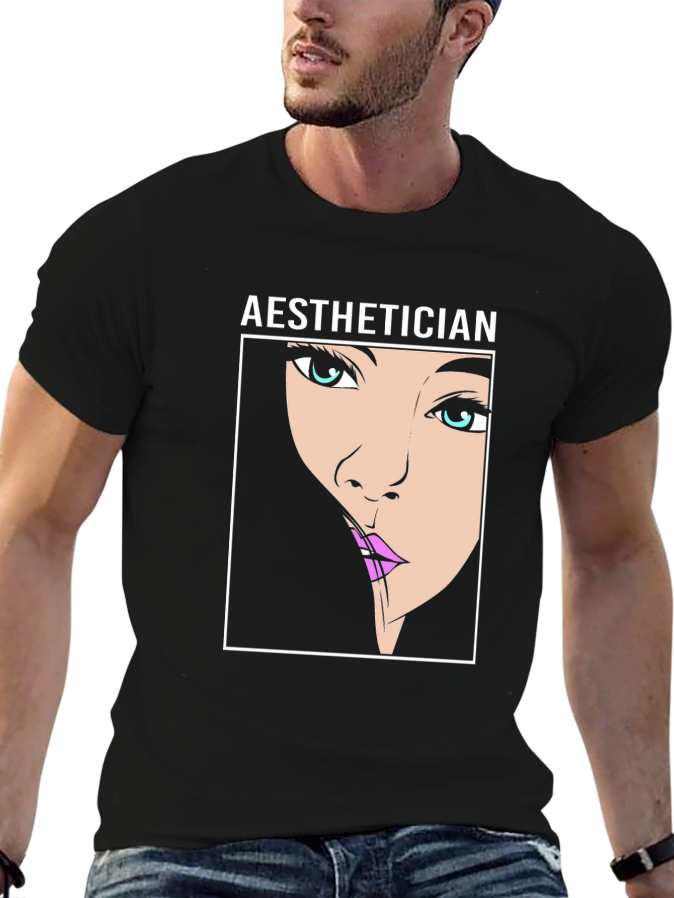 Aesthetician Cartoon Face T-Shirt