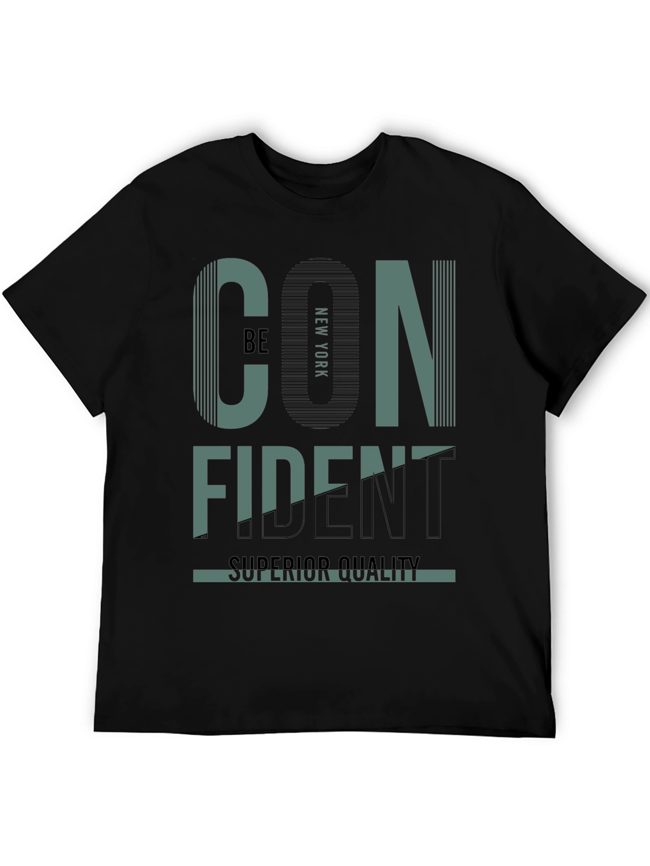 Confident New York Graphic Print Black T-Shirt