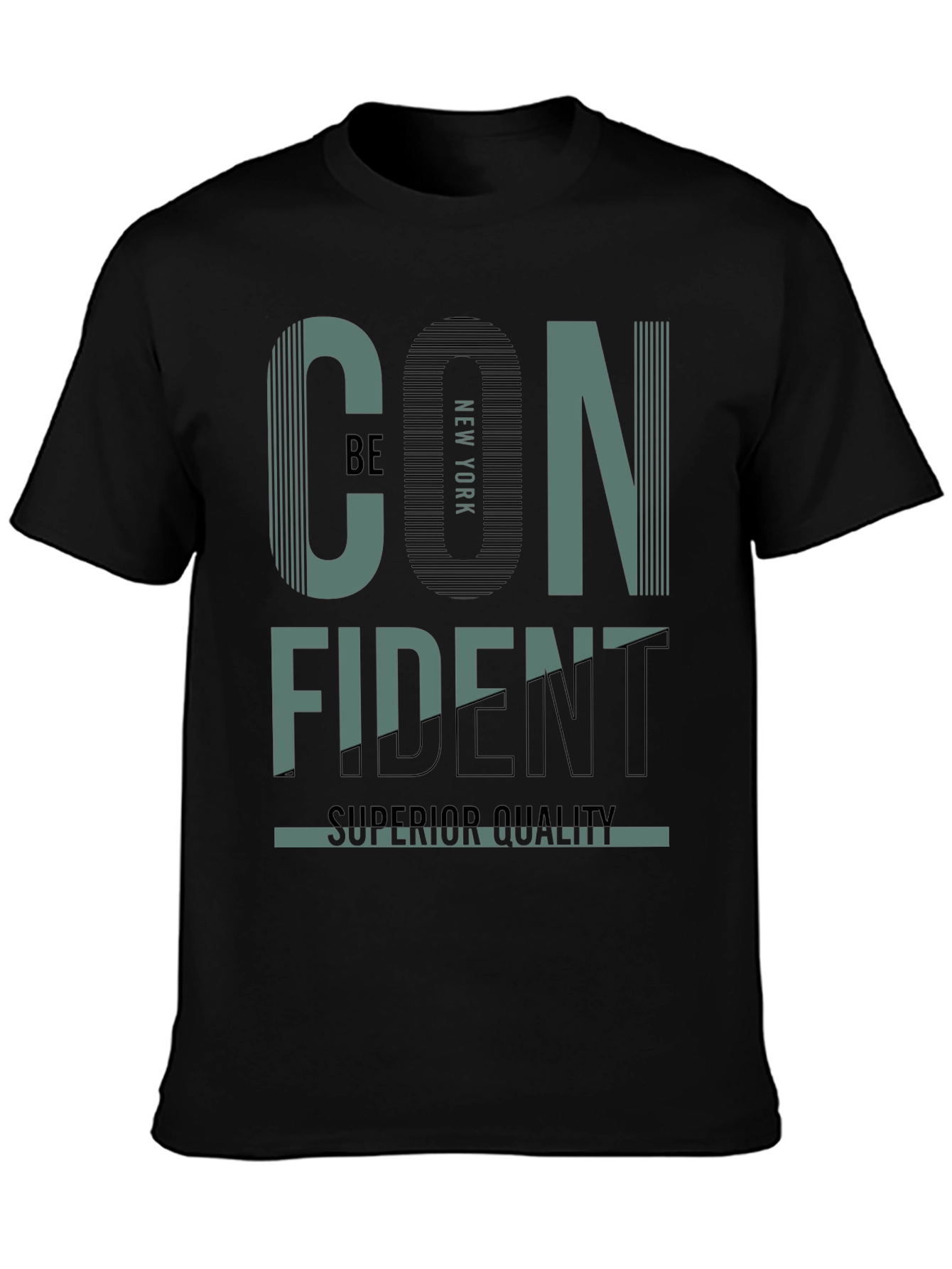 Confident New York Graphic Print Black T-Shirt