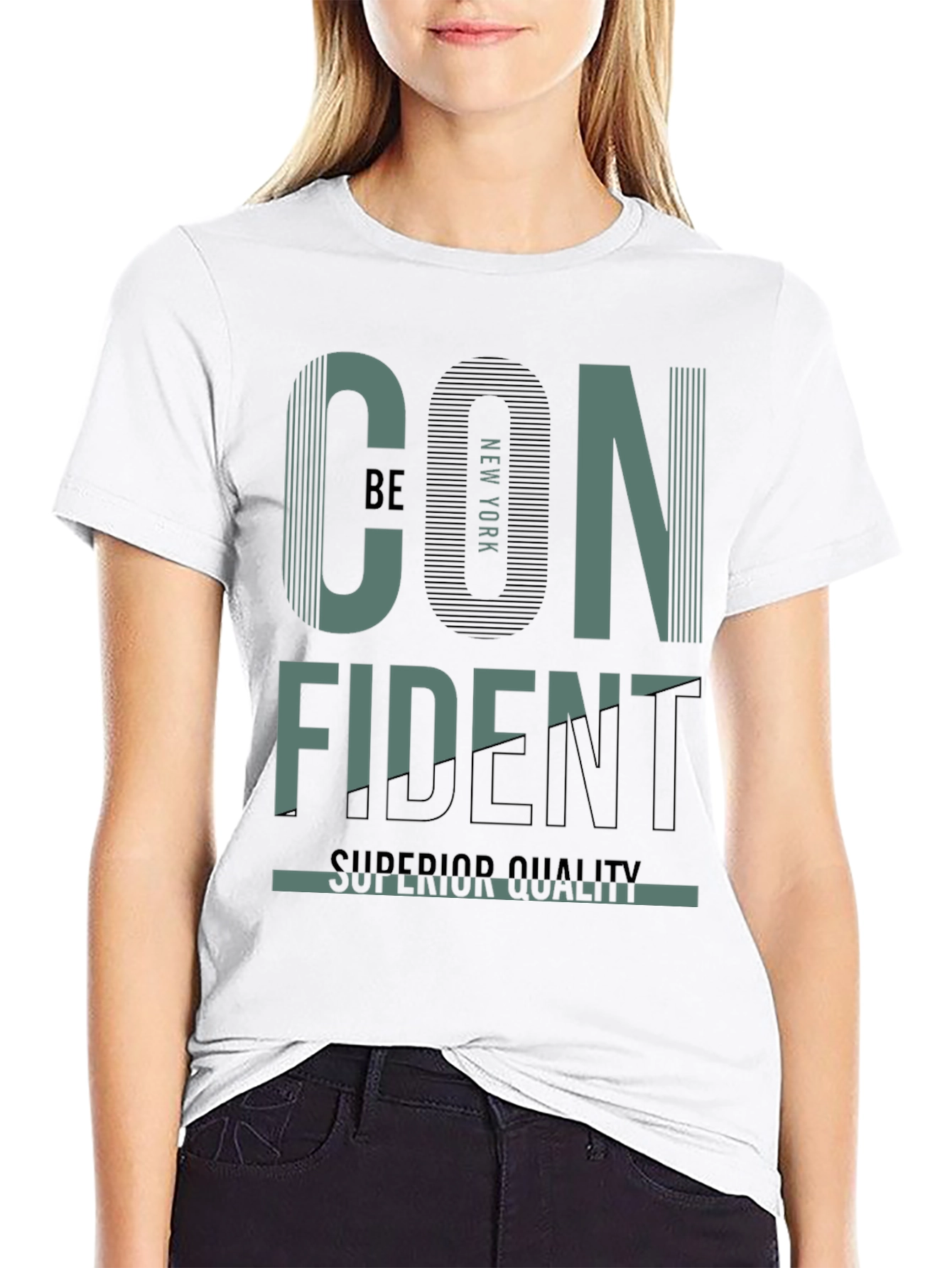 Confident New York Graphic Print Black T-Shirt