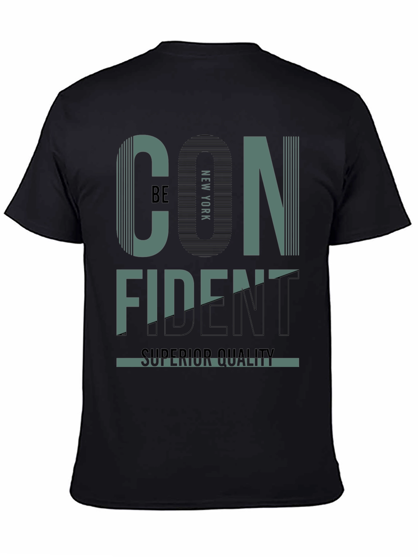 Confident New York Graphic Print Black T-Shirt