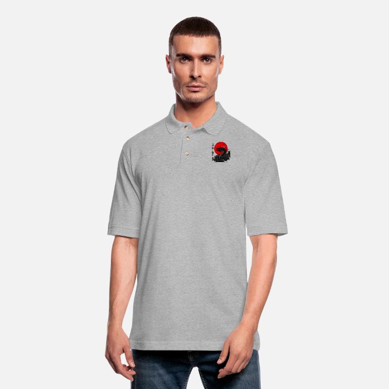 Dragon and crimson sun with ink japanese