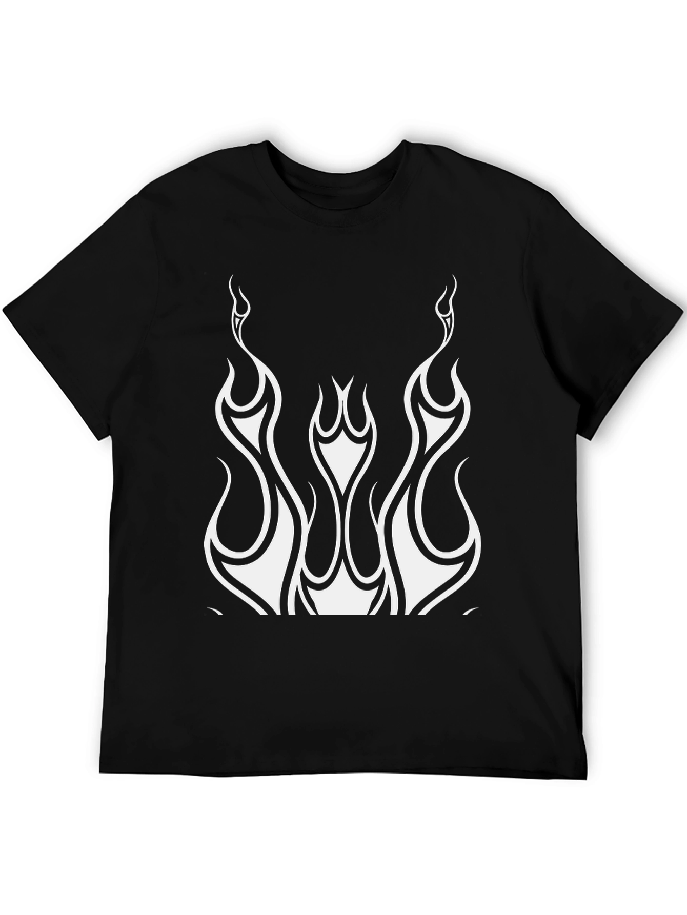 Flame Graphic Tee - Sleek Black Shirt
