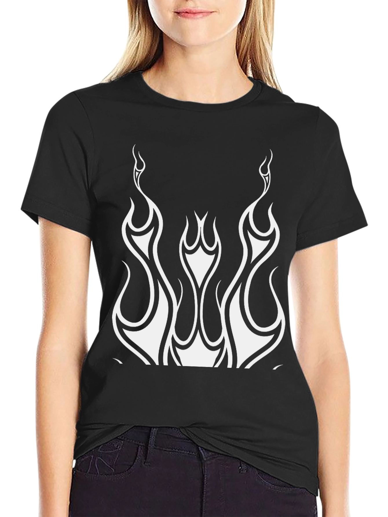 Flame Graphic Tee - Sleek Black Shirt