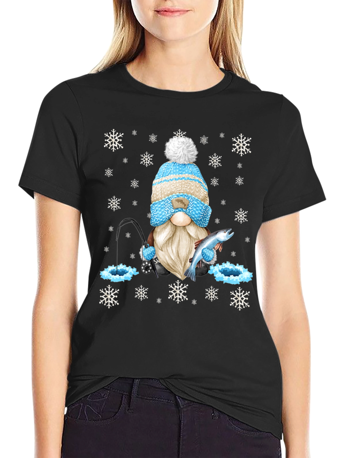 Winter Fishing Gnome T-Shirt
