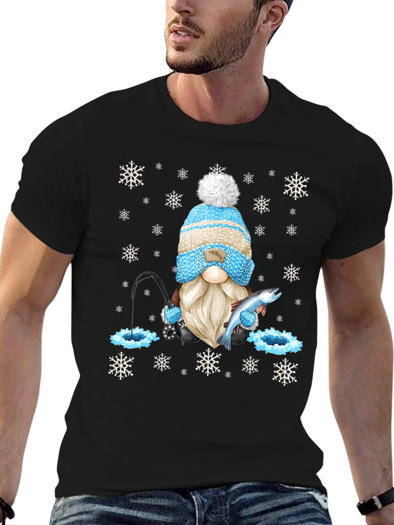 Winter Fishing Gnome T-Shirt