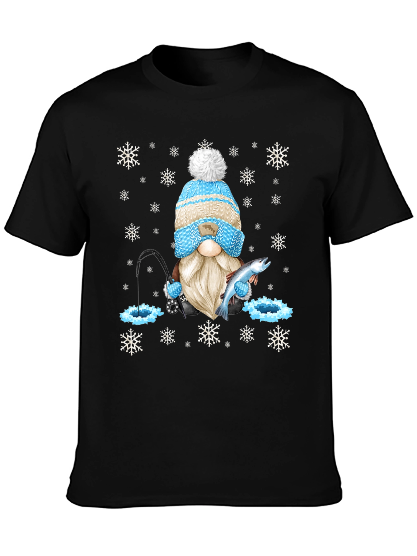 Winter Fishing Gnome T-Shirt