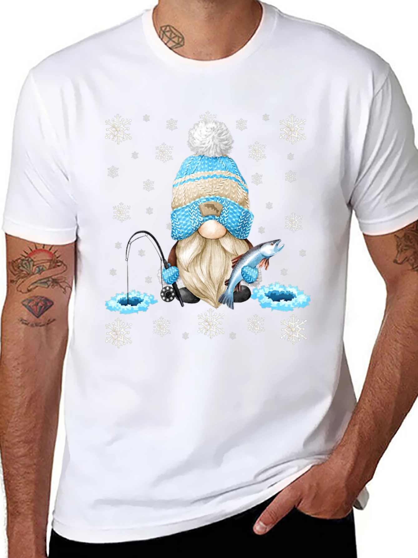 Winter Fishing Gnome T-Shirt